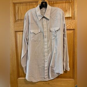 VTG Sheplers LS Shirt Western Mens XL Mauve Stripes Pearl Snap Cowboy Rockabilly